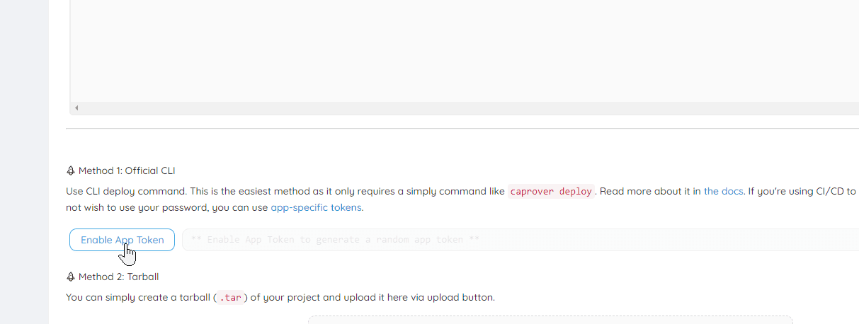 启用应用 Token 启用应用 Token
